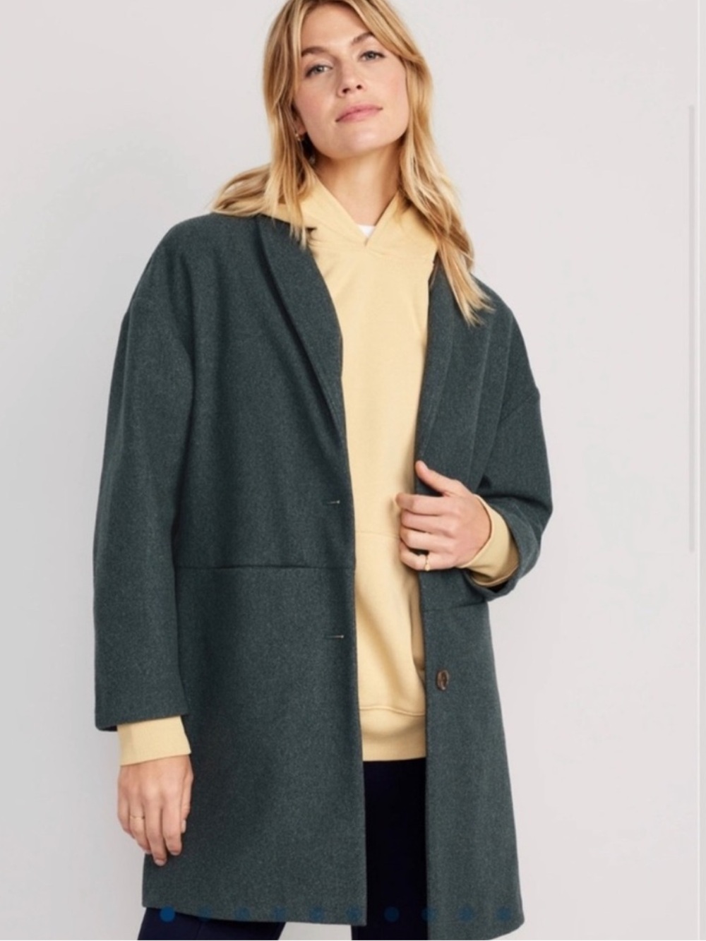 Old Navy Women's Forest Green Long Line Cardigan Coat